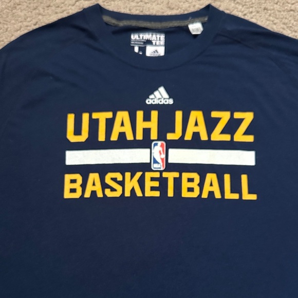 Adidas Men’s Utah Jazz Basketball Climalite Long Sleeve Tee Navy Size L (Tall) - Picture 3 of 8